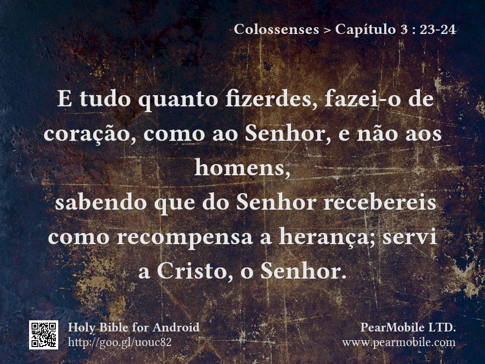 Colossenses, Capítulo 3:23-24